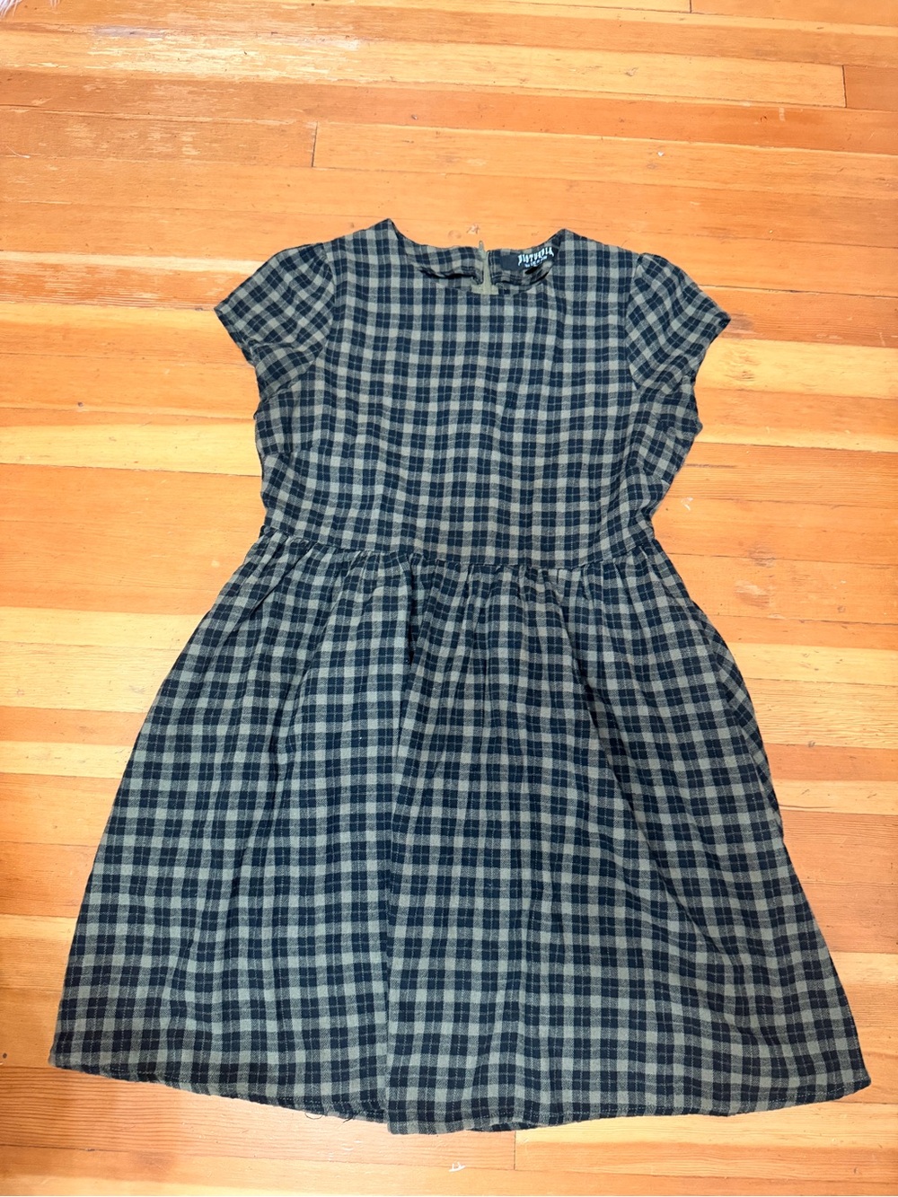 Disturbia Green and Black Plaid Casual Dress